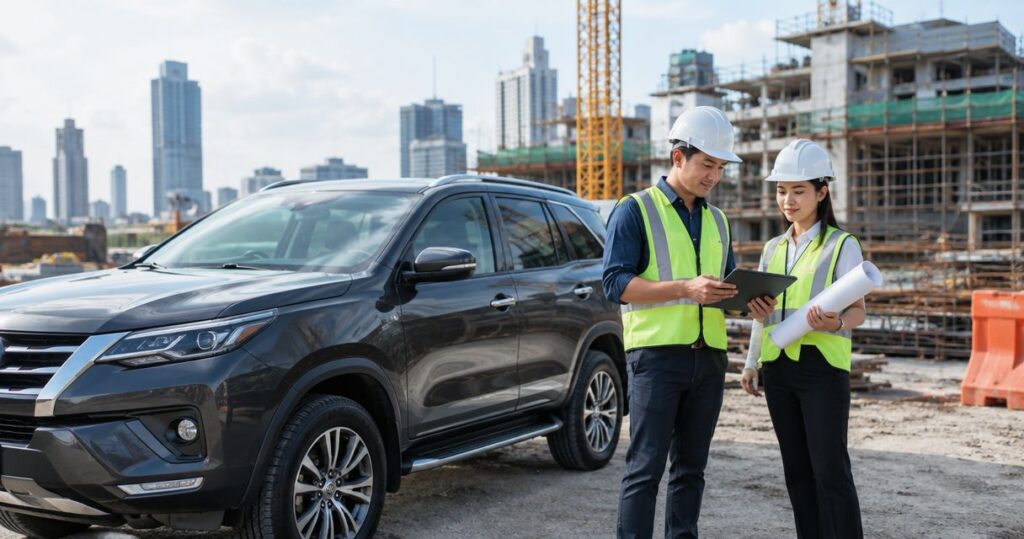Car rental for construction site visits in Metro Manila and Luzon